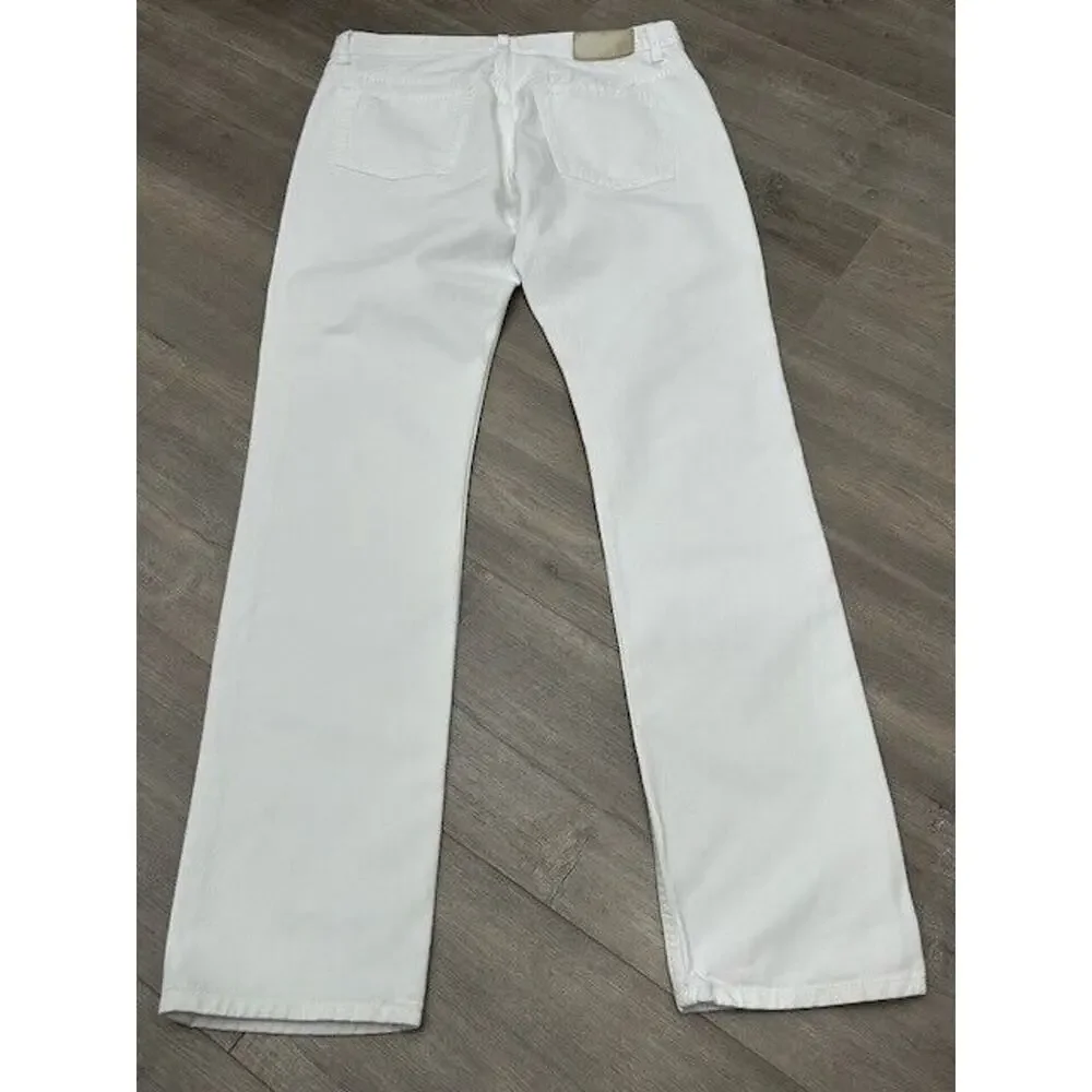 Sandro Paris Womens Droit Jeans Slim Straight Leg Button Fly Denim White Size 32